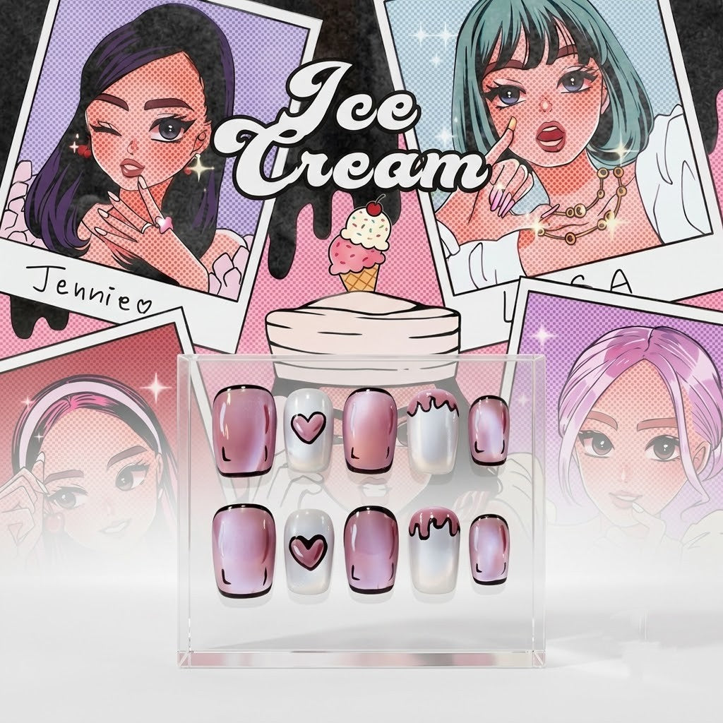 BLACKPINK x Selena Gomez Ice Cream Press-On Nails