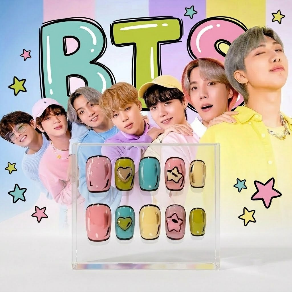 BTS Comic Pop Colorful Press-On Nails