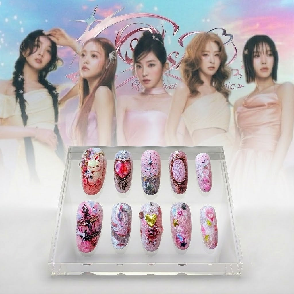 Red Velvet Cosmic Magical Press-On Nails