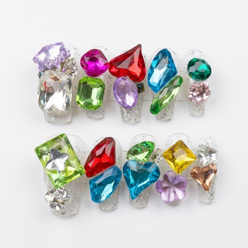 IVE "After Like" Rainbow Gem Press-On Nails
