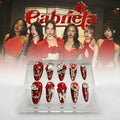 KATSEYE "Gabriela" Red Rose Press-On Nails