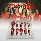 KATSEYE "Gabriela" Red Rose Press-On Nails