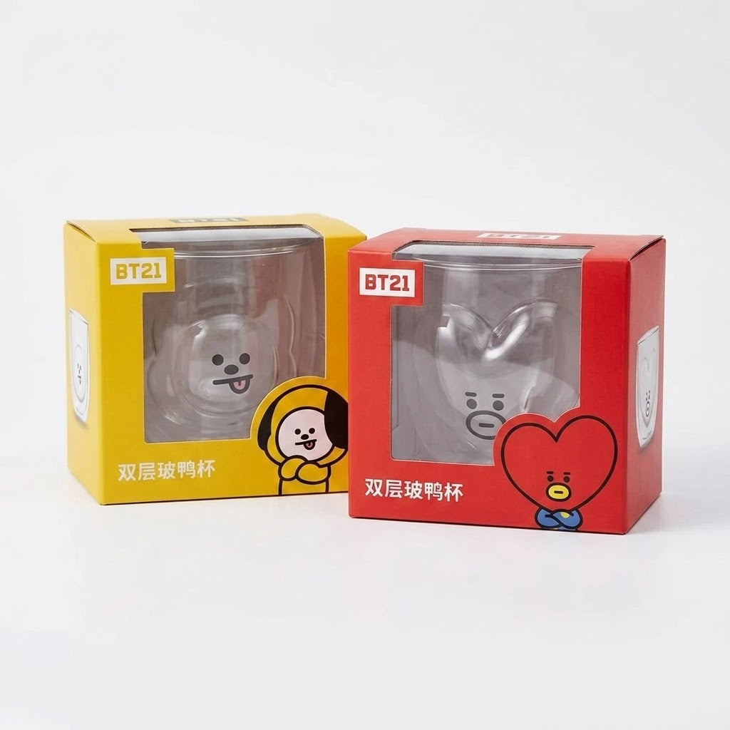 BT21 "Fill Me Up" 3D Double-Wall Glass