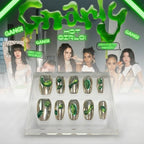 KATSEYE Gnarly Cyber Green Press-On Nails
