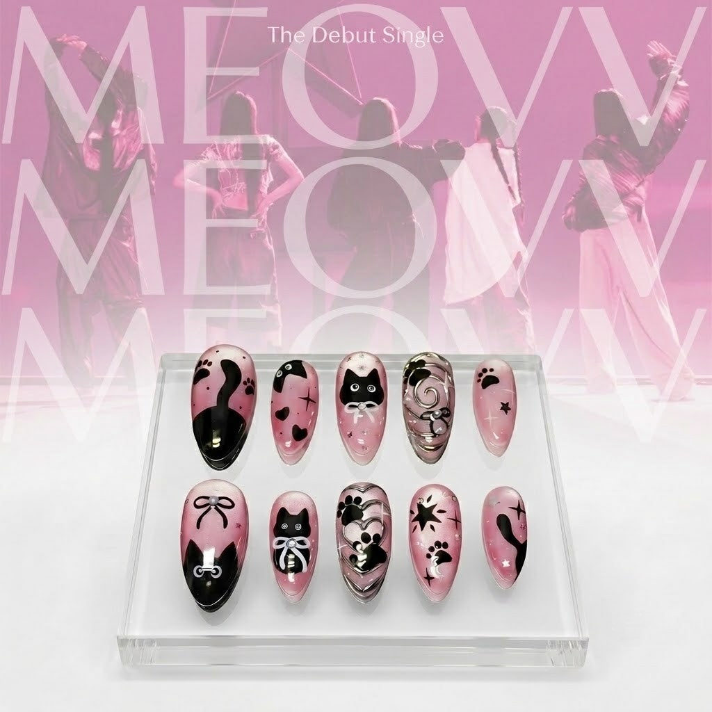 MEOVV Debut Pink Feline Press-On Nails