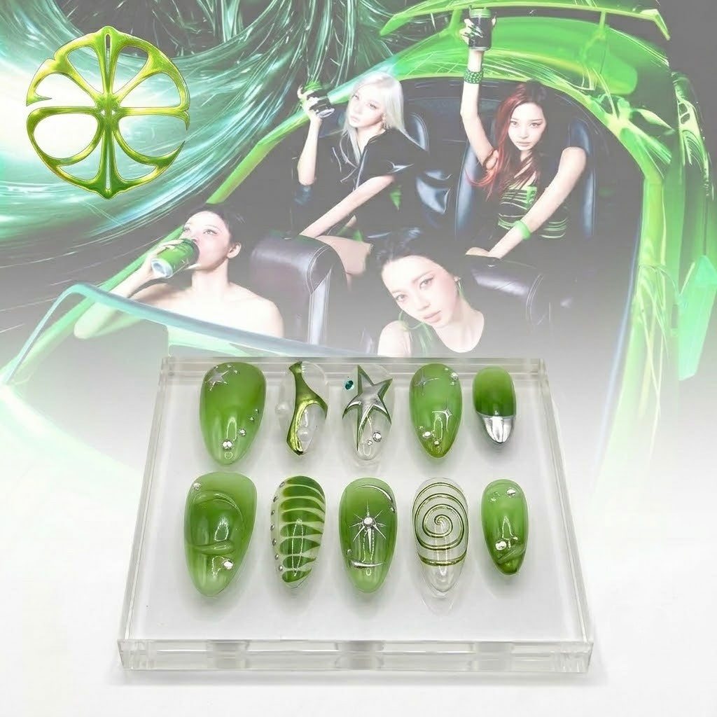 AESPA Lemonade Cyber Press-On Nails