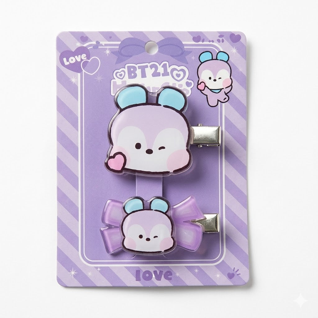 BT21 Hair Clip Sets