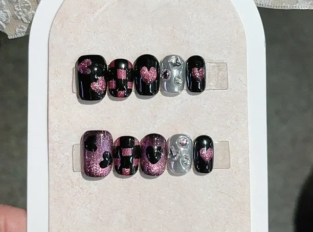 BLACKPINK Checkmate Heart Nails