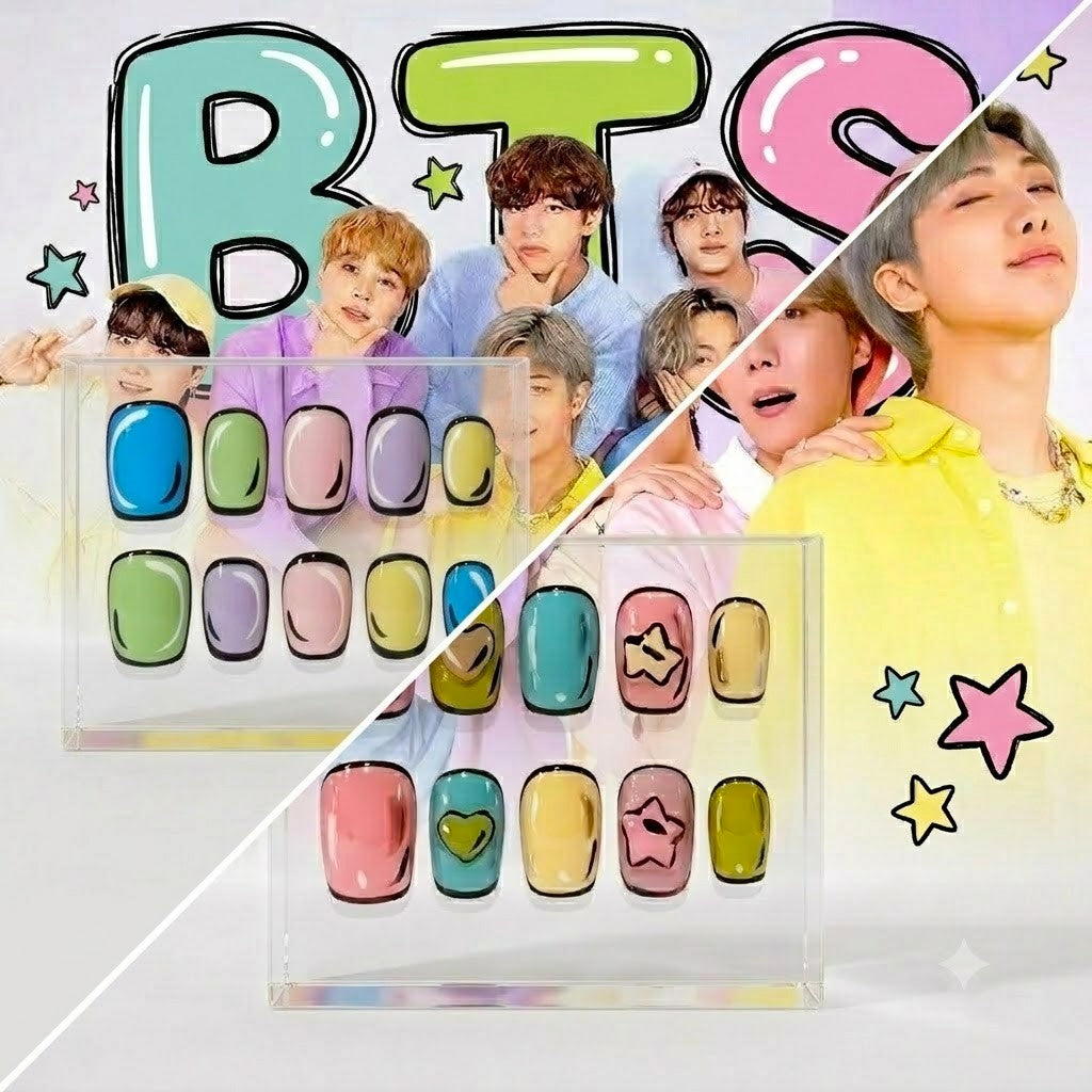 BTS Comic Pop Colorful Press-On Nails