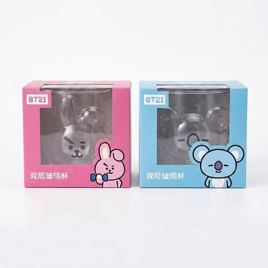 BT21 "Fill Me Up" 3D Double-Wall Glass