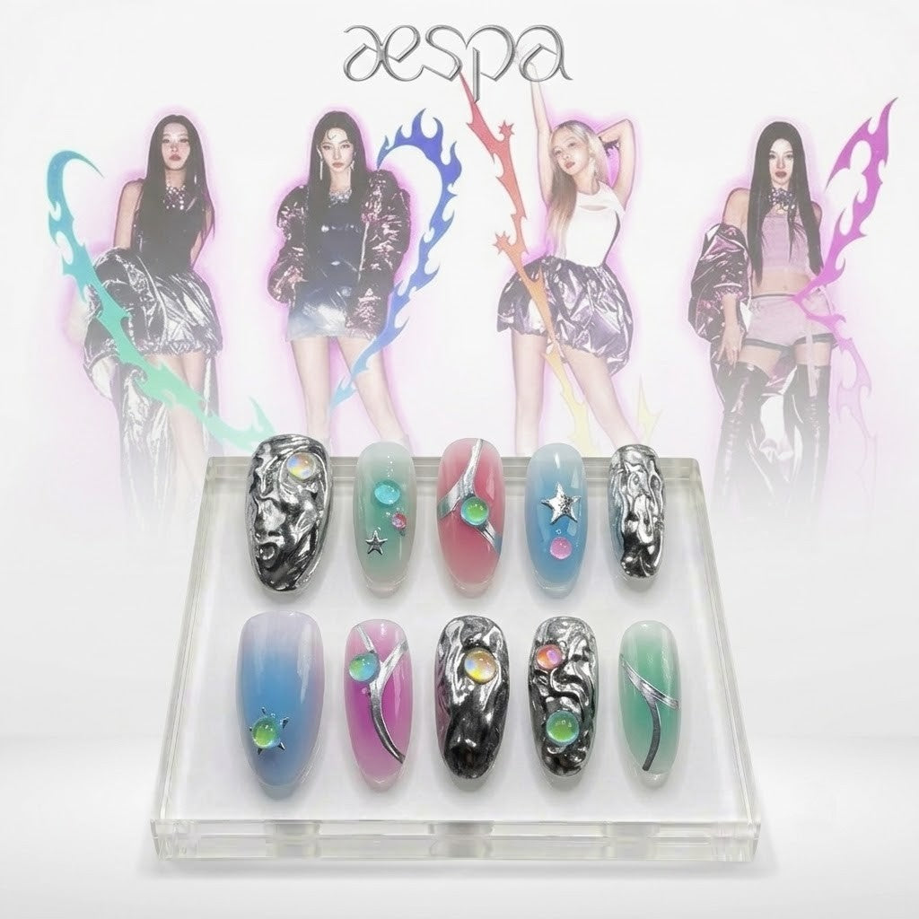 AESPA Supernova Alien Aura Press-On Nails