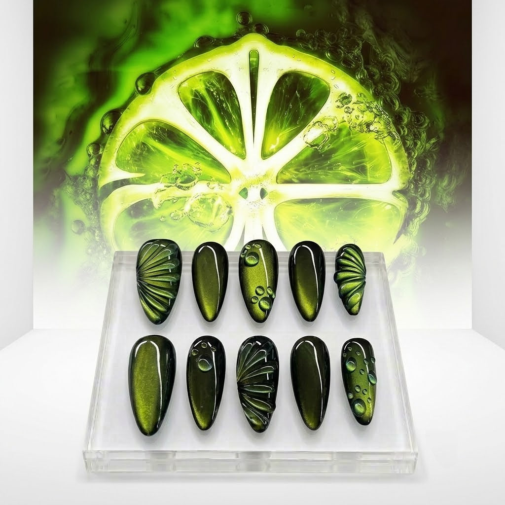 AESPA Lemonade Splash Press-On Nails – Wissi Space