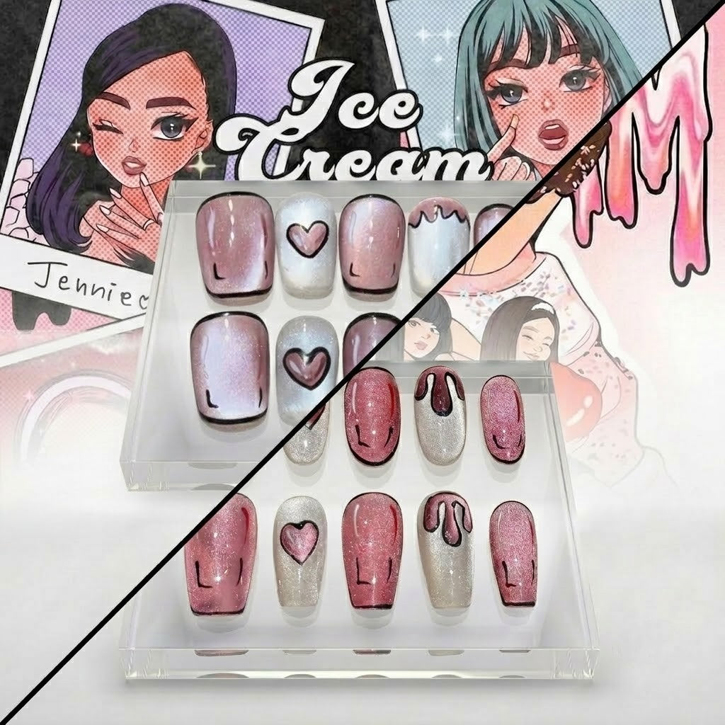 BLACKPINK x Selena Gomez Ice Cream Press-On Nails