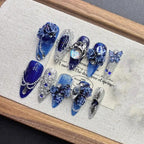 ZB1 Gunwook MAMA 2025 Blue Rose Press-On Nails
