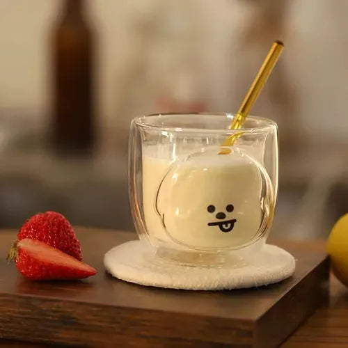 BT21 "Fill Me Up" 3D Double-Wall Glass