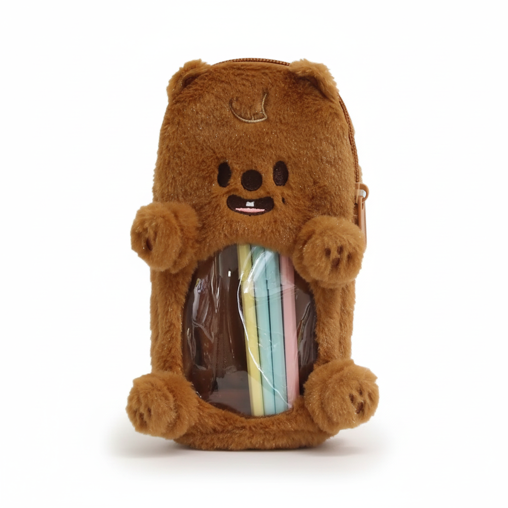 SKZOO Plush Transparent Pencil Case Set