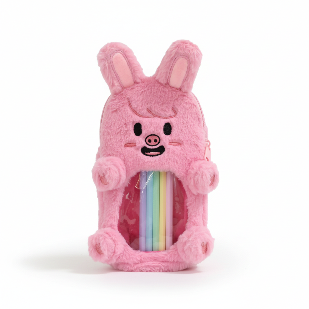 SKZOO Plush Transparent Pencil Case Set