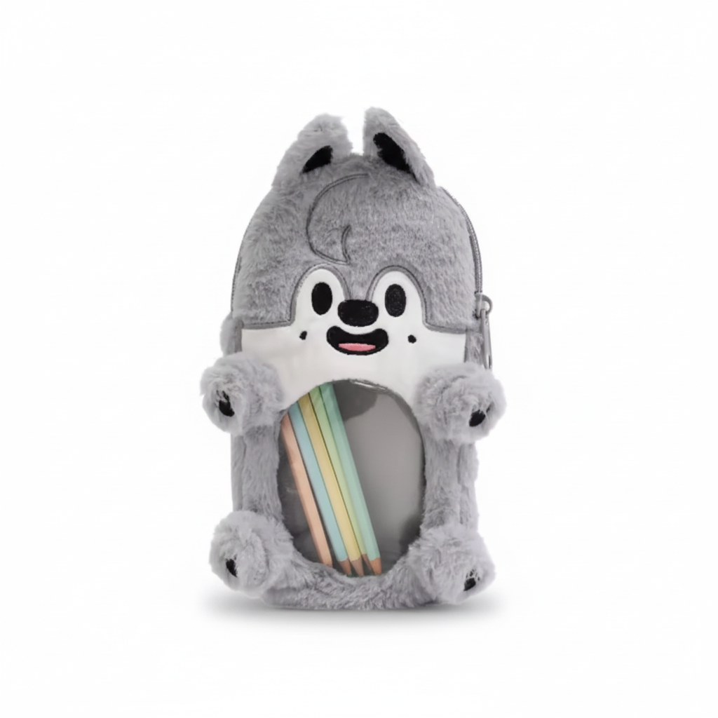 SKZOO Plush Transparent Pencil Case Set