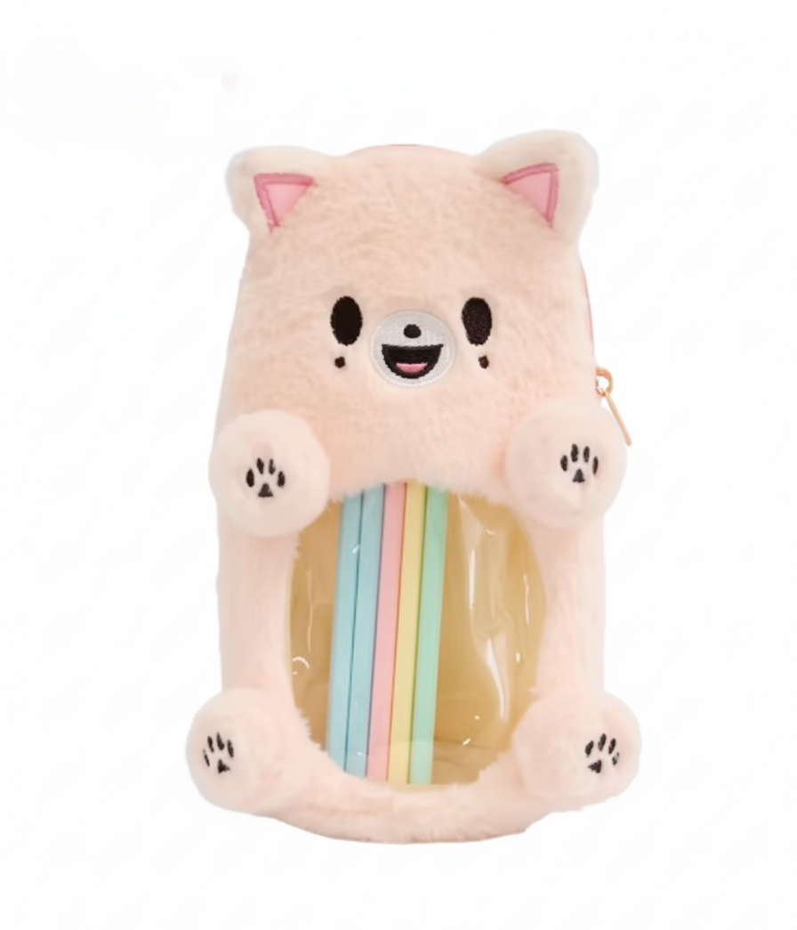 SKZOO Plush Transparent Pencil Case Set