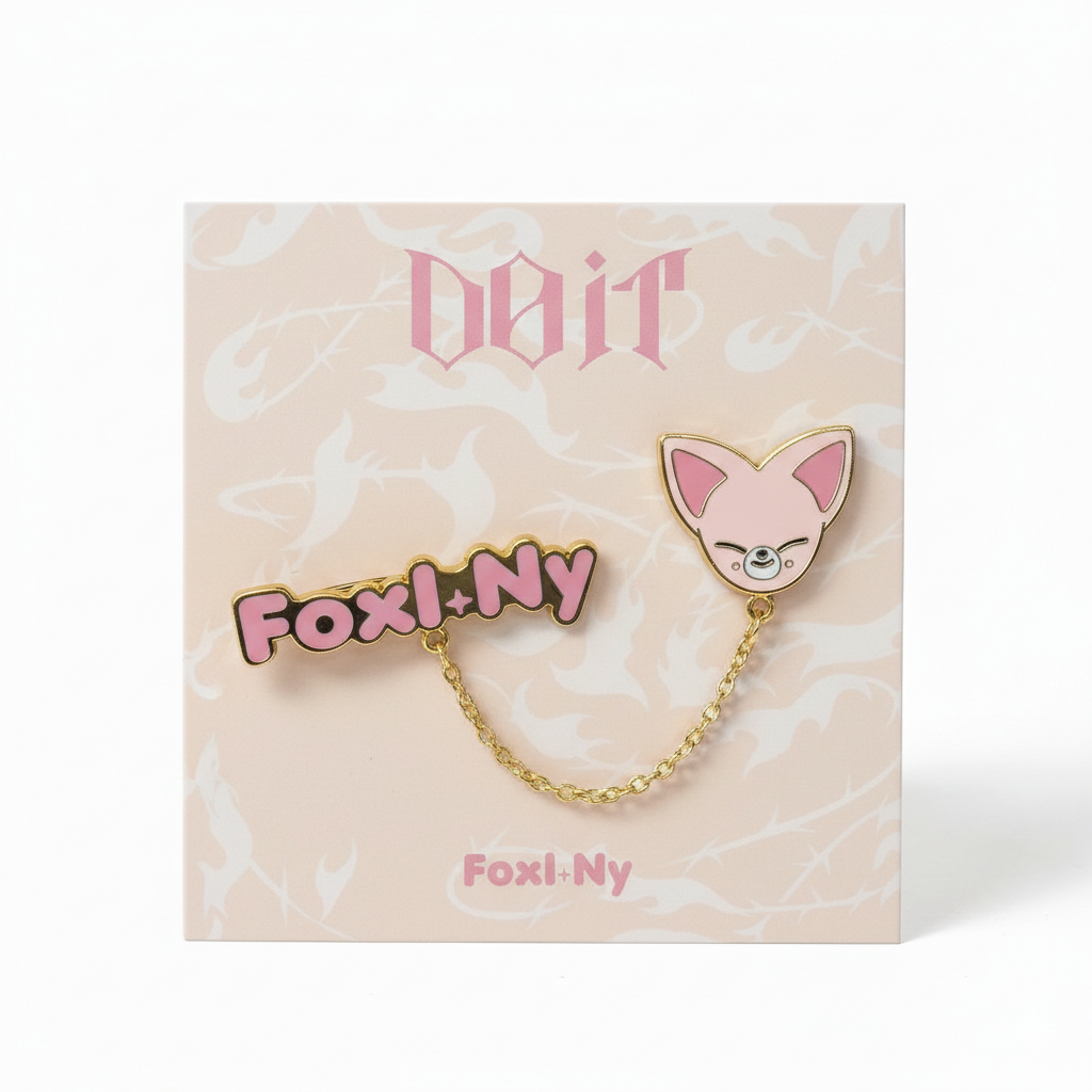 SKZOO Gold Chain Name Brooch