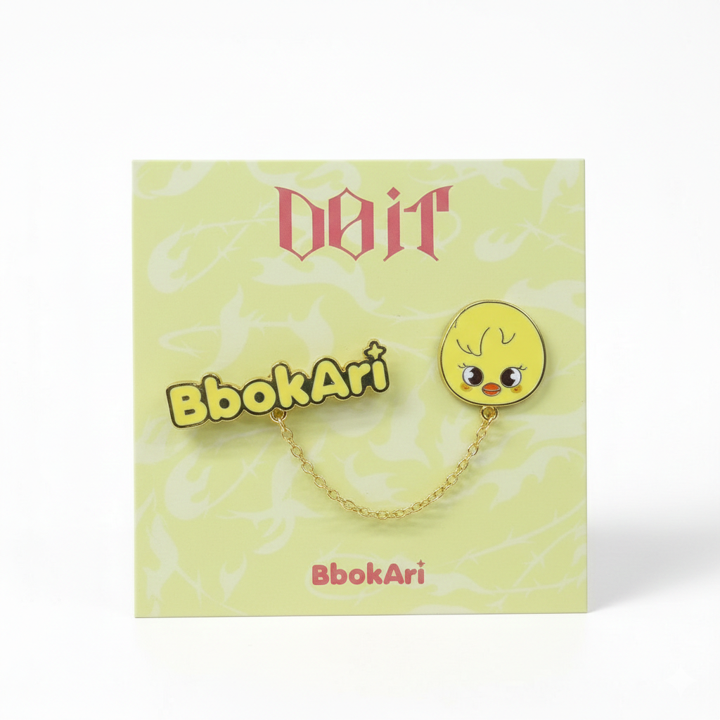 SKZOO Gold Chain Name Brooch