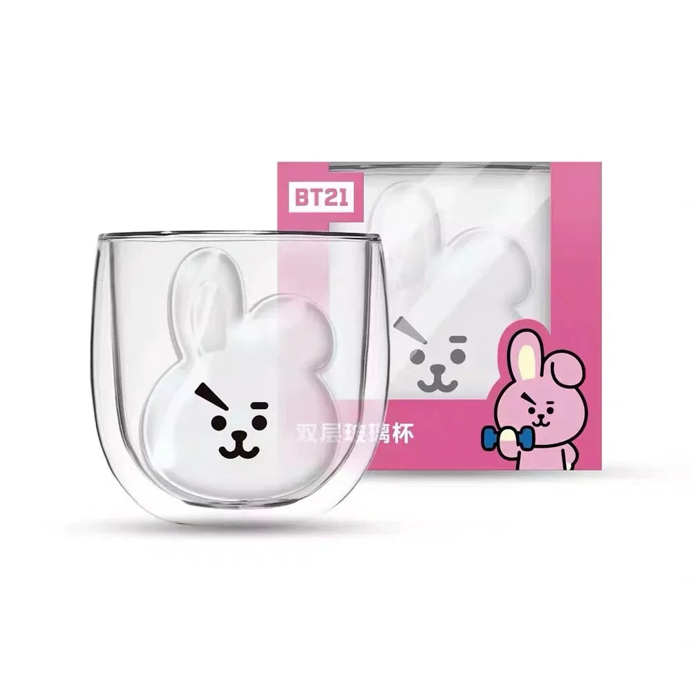 BT21 "Fill Me Up" 3D Double-Wall Glass