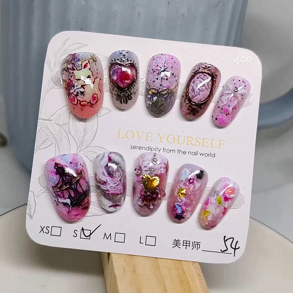 Red Velvet Cosmic Magical Press-On Nails