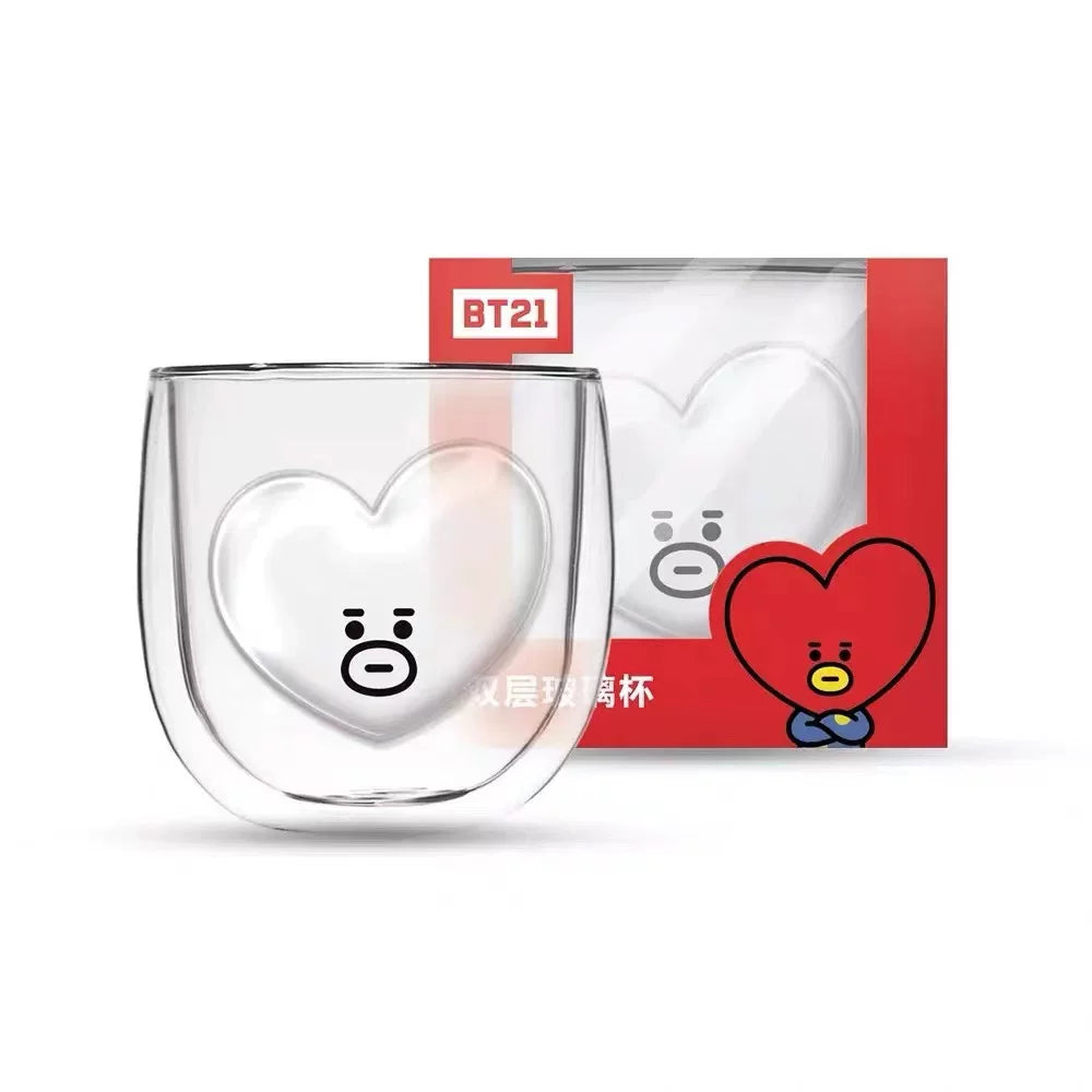 BT21 "Fill Me Up" 3D Double-Wall Glass