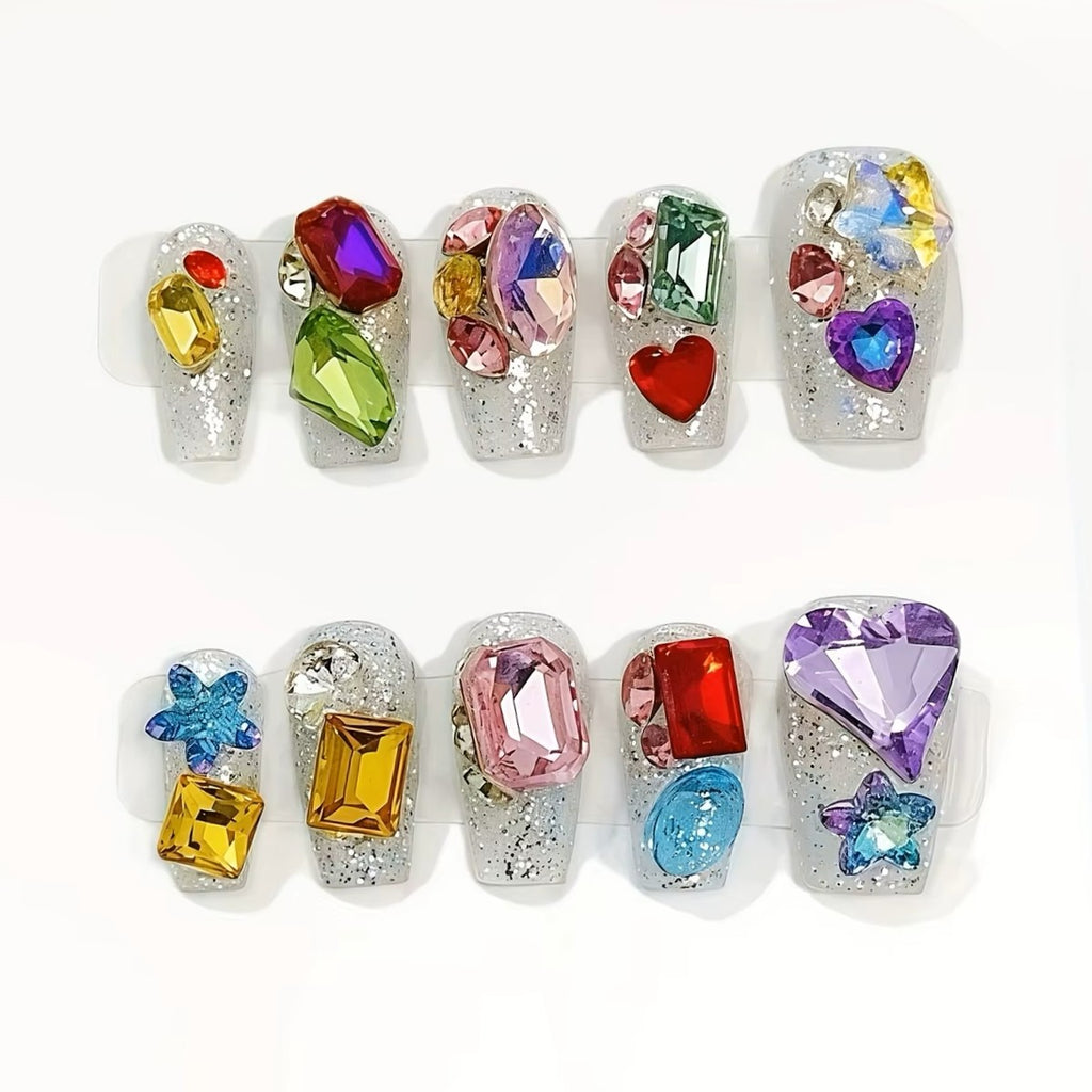 IVE "After Like" Rainbow Gem Press-On Nails