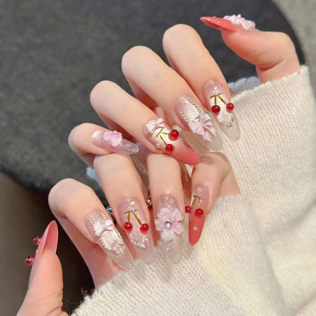 Wonyoung Forever Cherry Press-On Nails (Long Ver. 3)