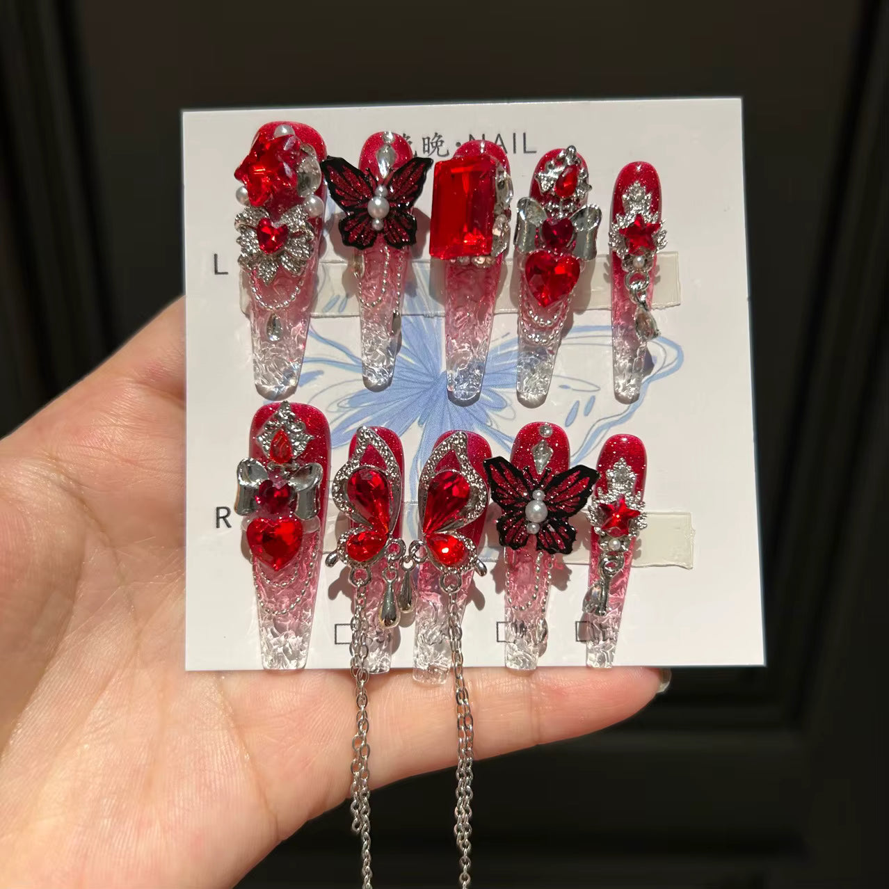 KATSEYE "Gabriela" Royal Crimson Press-On Nails