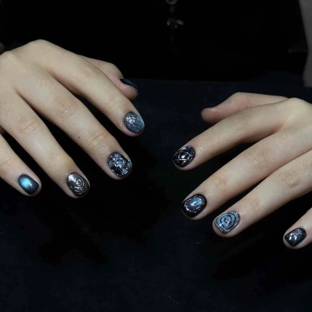 ZB1 "Electric Kiss" TOP 5 Dark Blur Press-On Nails