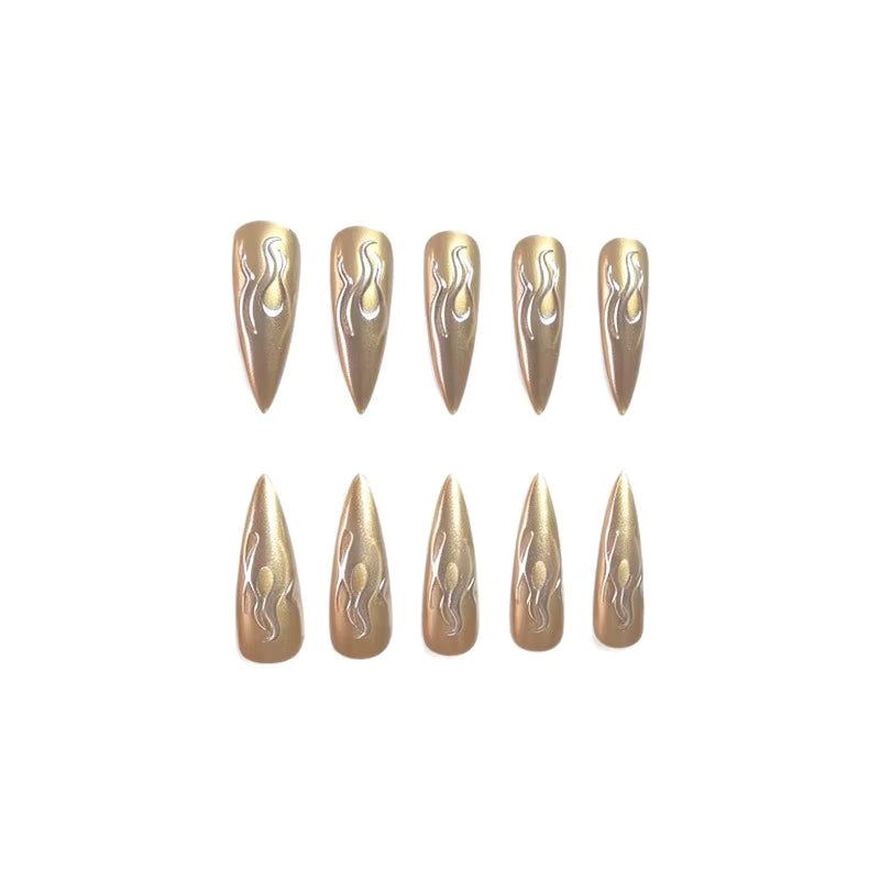 LE SSERAFIM HOT Flame Press-On Nails
