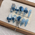 ZEROBASEONE Blue Rose Press-On Nails