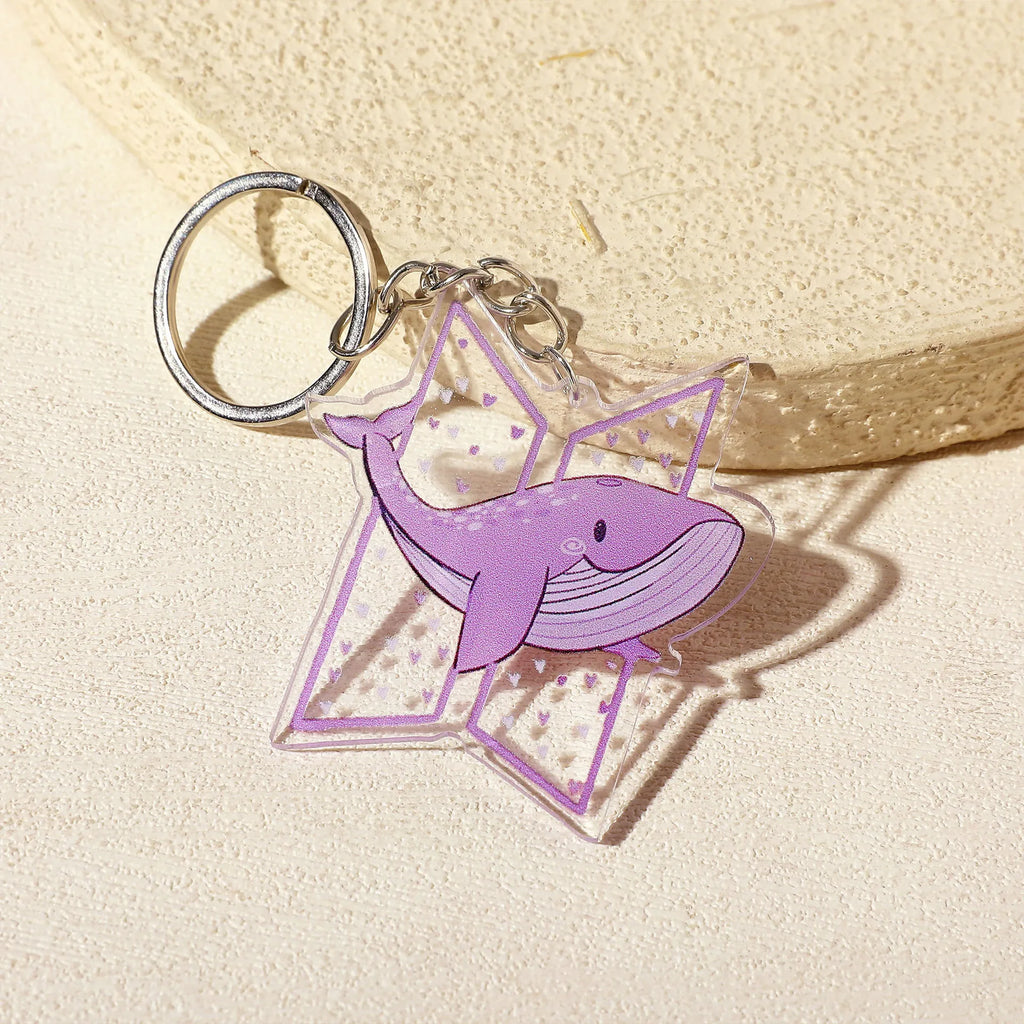 BTS Whalien Purple Logo Keychain