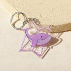 BTS Whalien Purple Logo Keychain