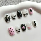 ILLIT Polka Dot & Bow Press-On Nails