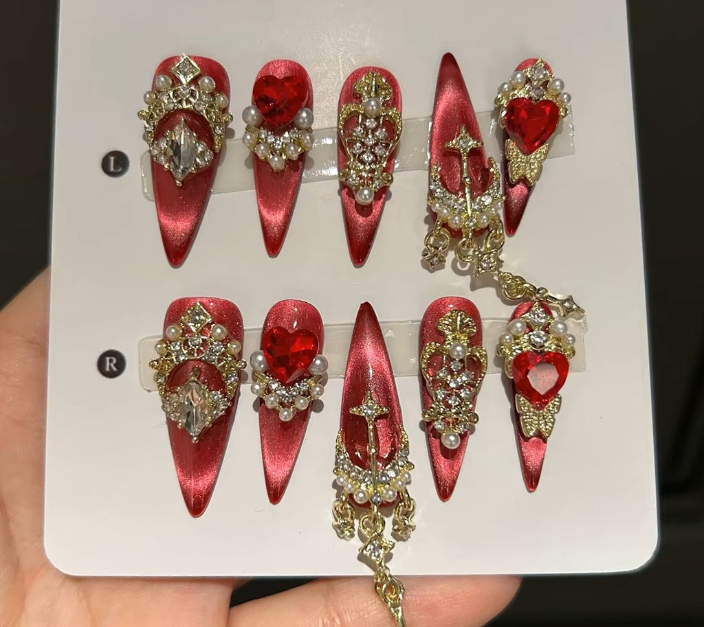 (G)I-DLE Nxde Savage Gold Press-On Nails