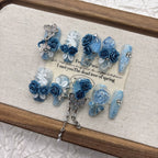 ZEROBASEONE Blue Rose Press-On Nails