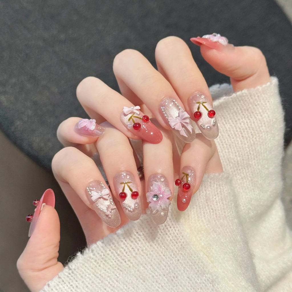 Wonyoung Forever Cherry Press-On Nails (Long Ver. 3)