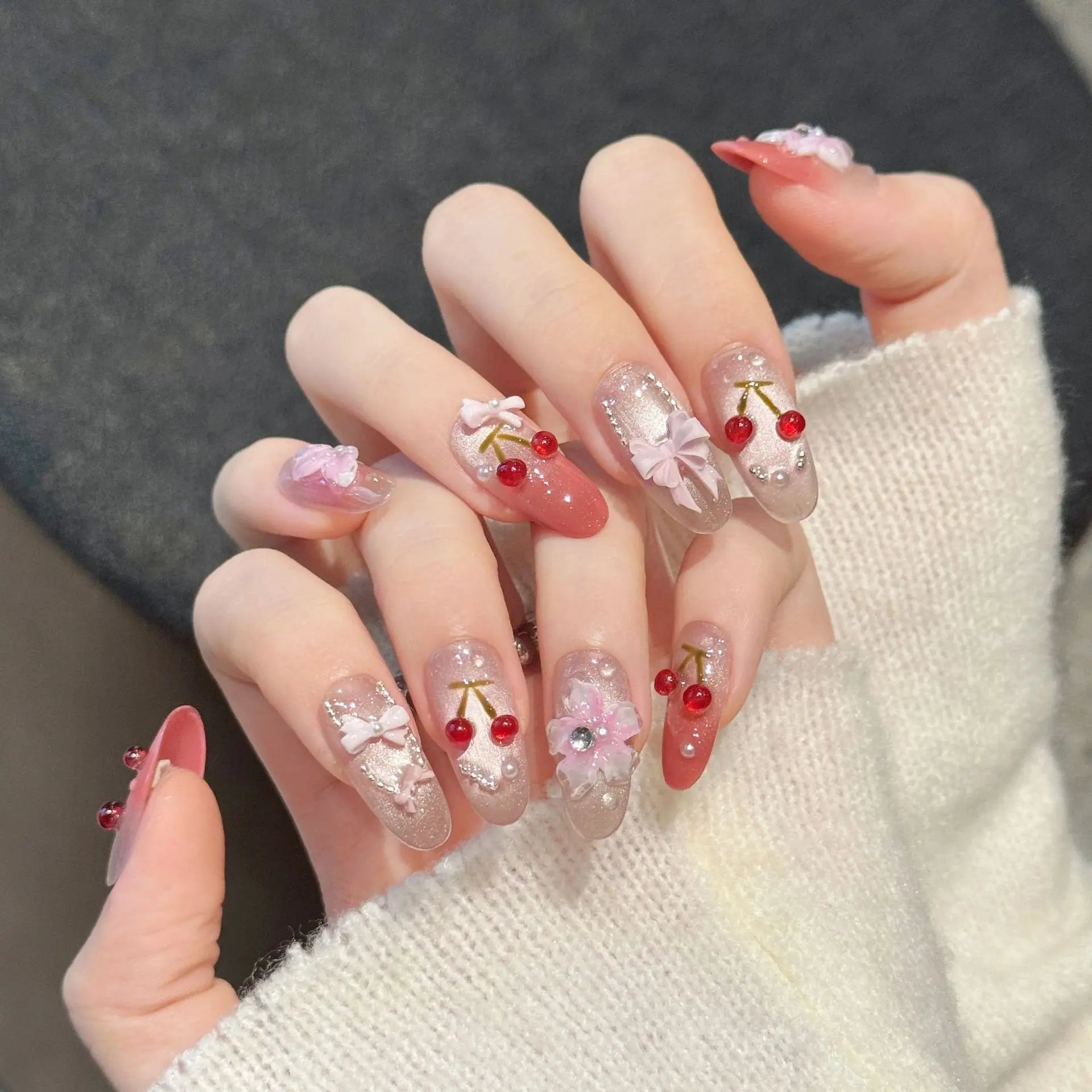 Wonyoung Forever Cherry Press-On Nails (Long Ver. 3)