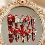 KATSEYE "Gabriela" Red Rose Press-On Nails