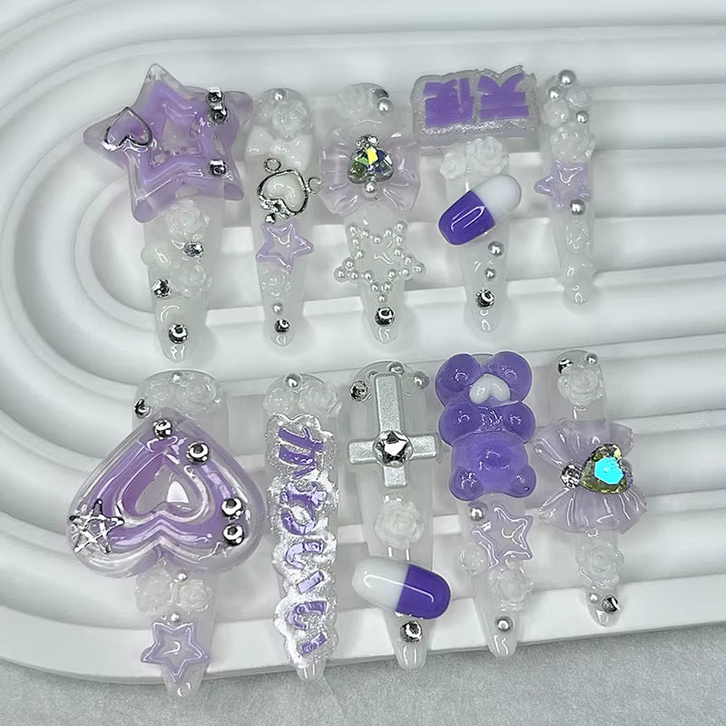 BTS Purple Dream Pill Press-On Nails