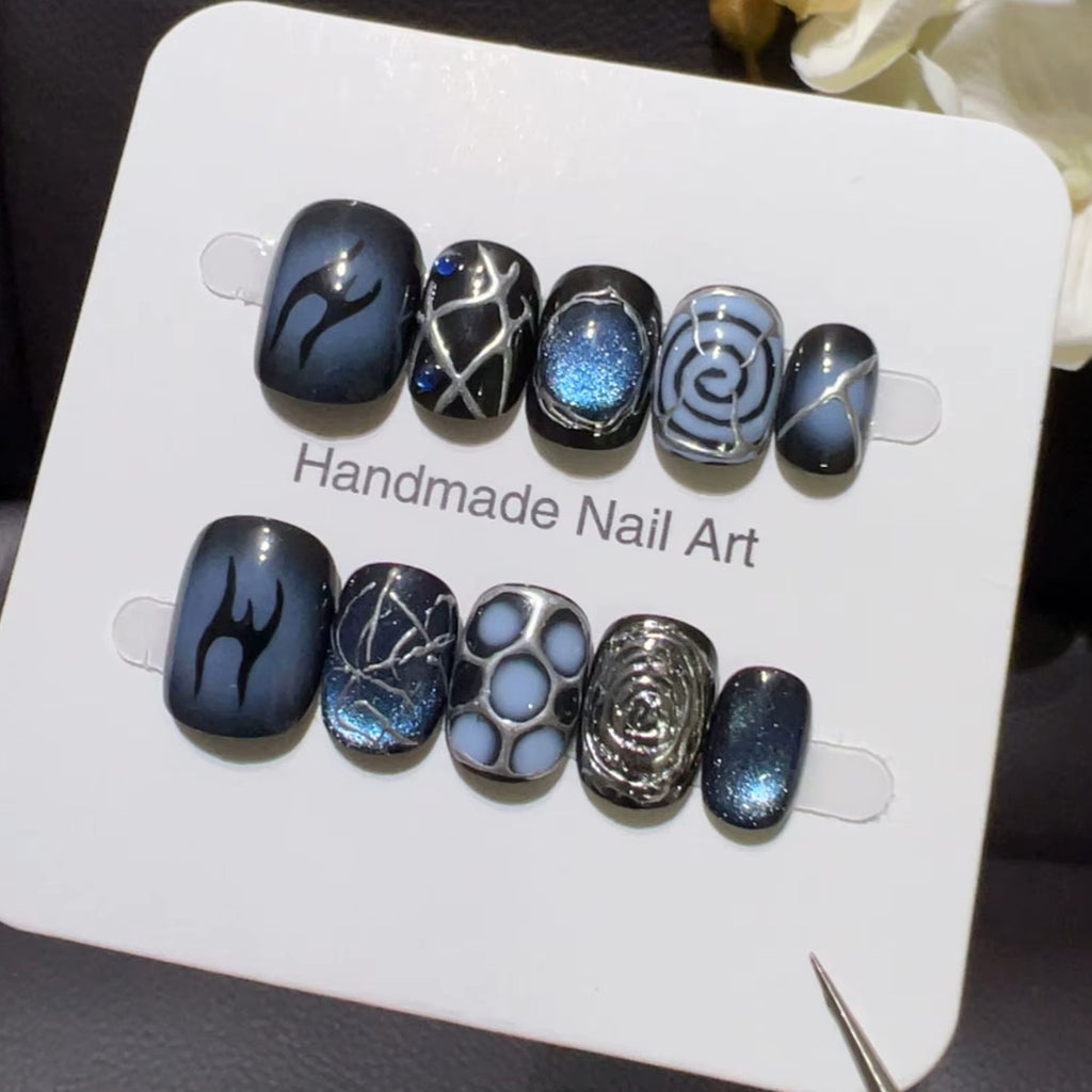 ZB1 "Electric Kiss" TOP 5 Dark Blur Press-On Nails