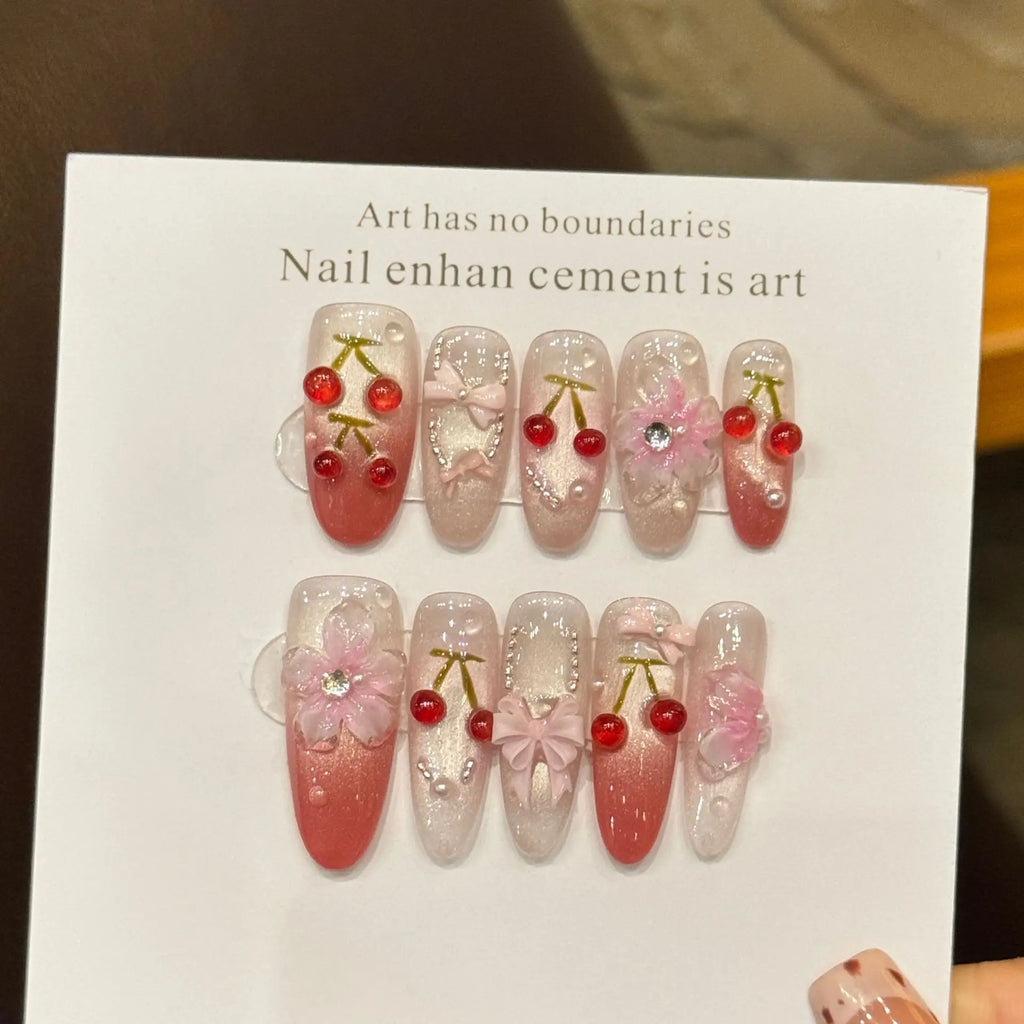 Wonyoung Forever Cherry Press-On Nails (Long Ver. 3)