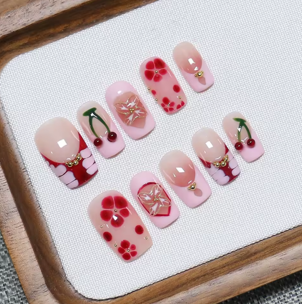Wonyoung Forever Cherry Press-On Nails (Ver. 1)