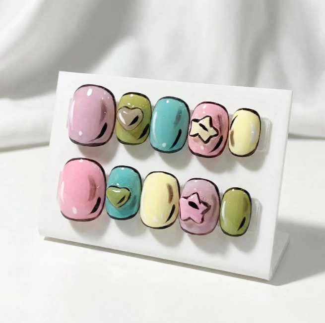 BTS Comic Pop Colorful Press-On Nails