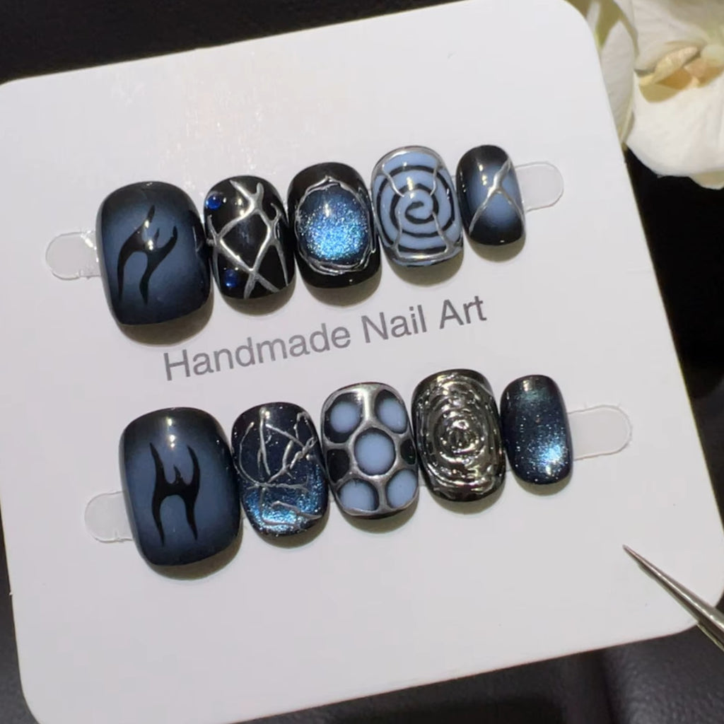 ZB1 "Electric Kiss" TOP 5 Dark Blur Press-On Nails