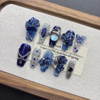 ZB1 Gunwook MAMA 2025 Blue Rose Press-On Nails