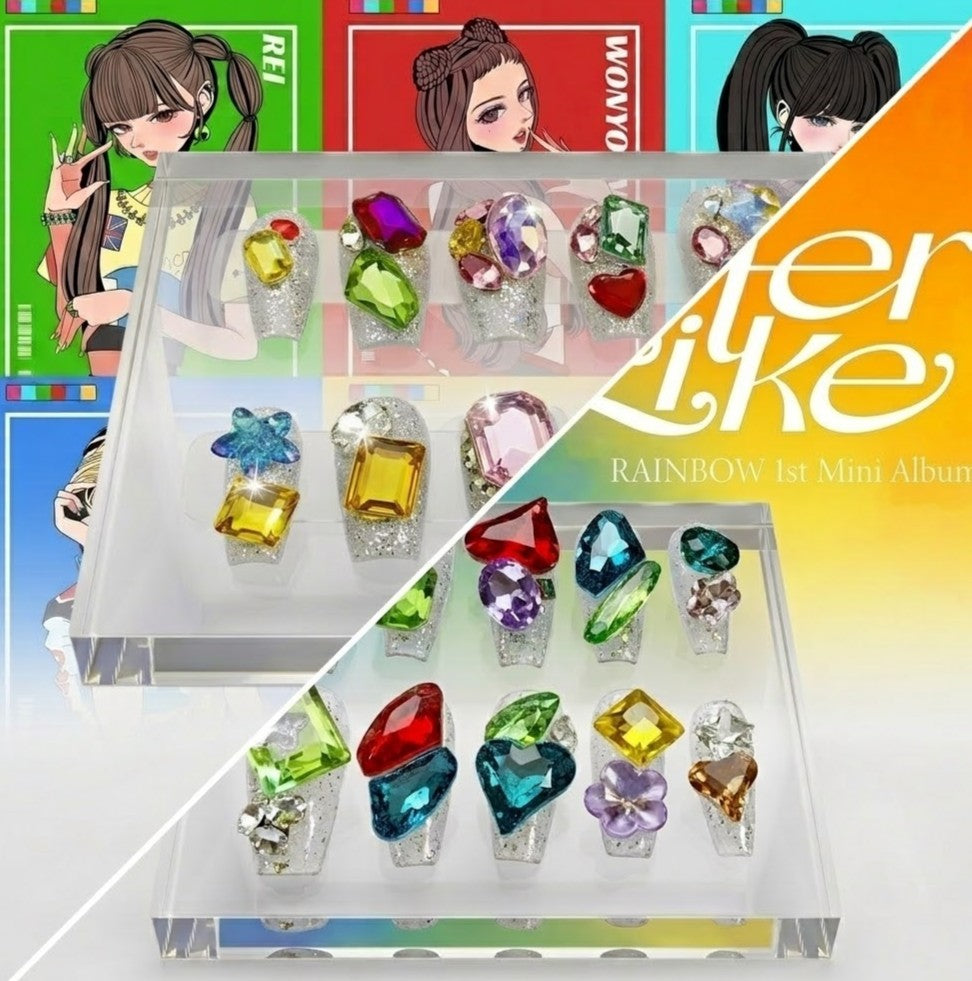 IVE "After Like" Rainbow Gem Press-On Nails